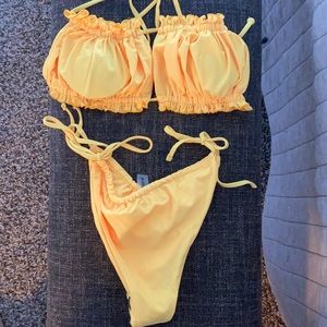 New Shein Yellow Strappy Bikini